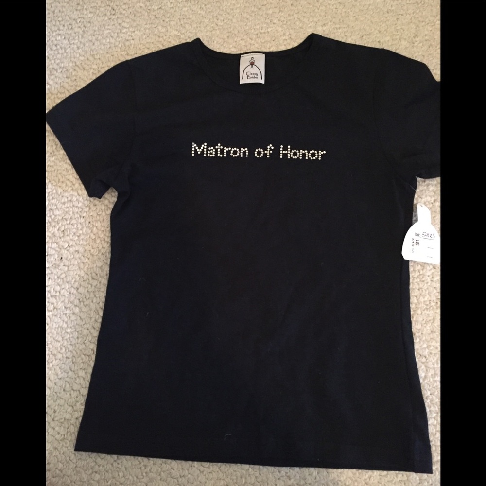 Classy Bride Matron of Honor s/s black tee NWT S